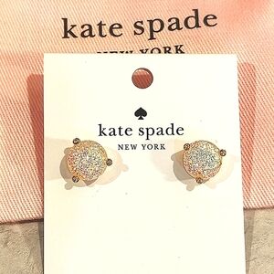 NWT KARE SPADE NEW YORK 14K GOLD PLATED RISE & SHINE OPAL GLITTER STUD EARRINGS